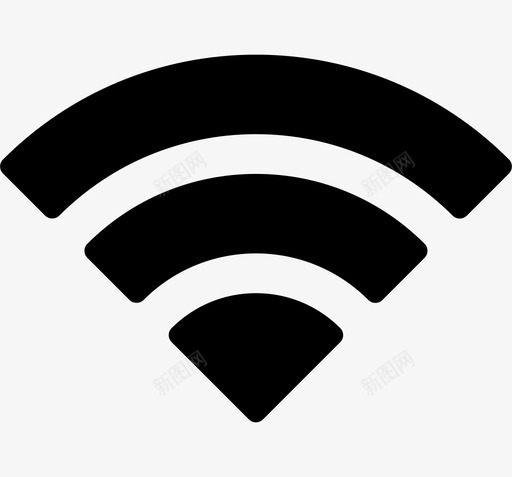 wifi服务形状图标svg_新图网 https://ixintu.com wifi 信号 实心图标 形状 技术 无线 服务 移动性 网络 通信和网络实心