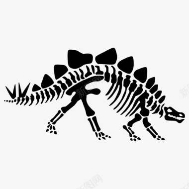 剑龙骨骼爬行动物遗骸图标图标