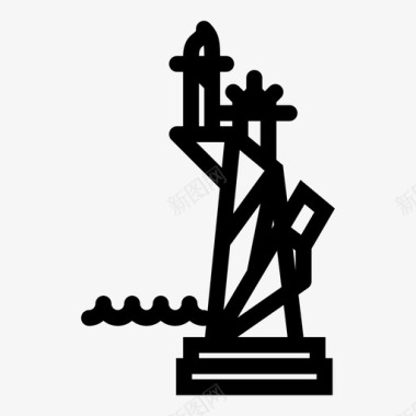 自由女神像自由岛风景图标图标