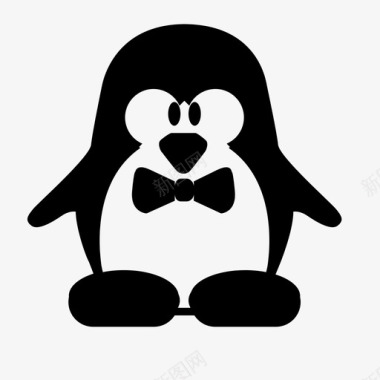 正式企鹅服务员雪图标图标