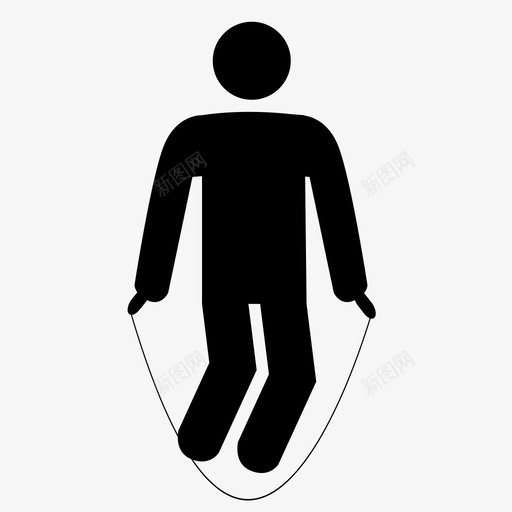跳绳塑形健身图标svg_新图网 https://ixintu.com 举重 健康 健身 塑形 常规 生活方式 跳绳