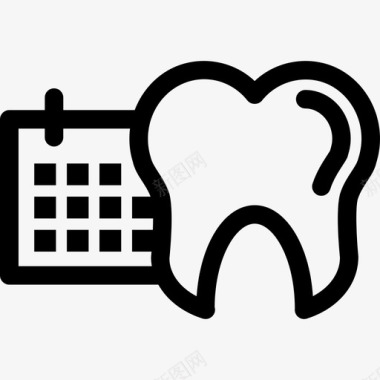 牙医个人护理医疗医疗和健康日期图标图标