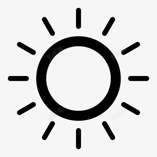 太阳晴天气象图标svg_新图网 https://ixintu.com 亮度 光 天气 太阳 日光 晴天 气候 气象 热 预报