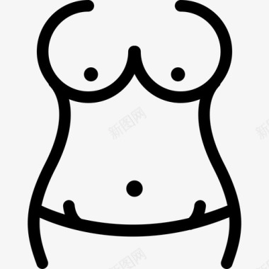 女性上身人身体部位的躯干轮廓图标图标