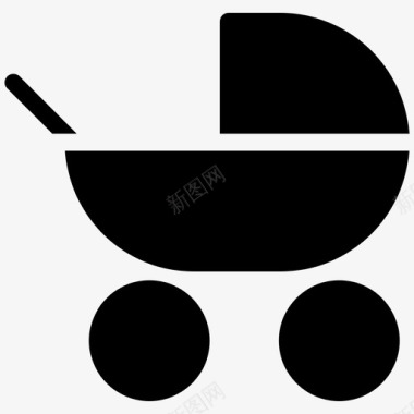 婴儿车车辆幼儿图标图标