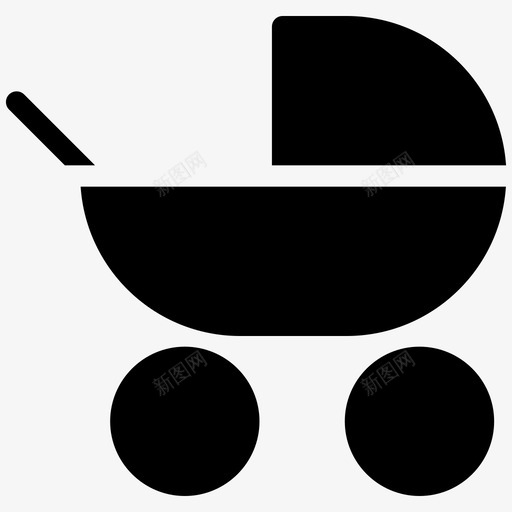 婴儿车车辆幼儿图标svg_新图网 https://ixintu.com 婴儿 婴儿车 实心图标 对象 对象-实心 幼儿 形状 把手 插图 标志 设计 车辆