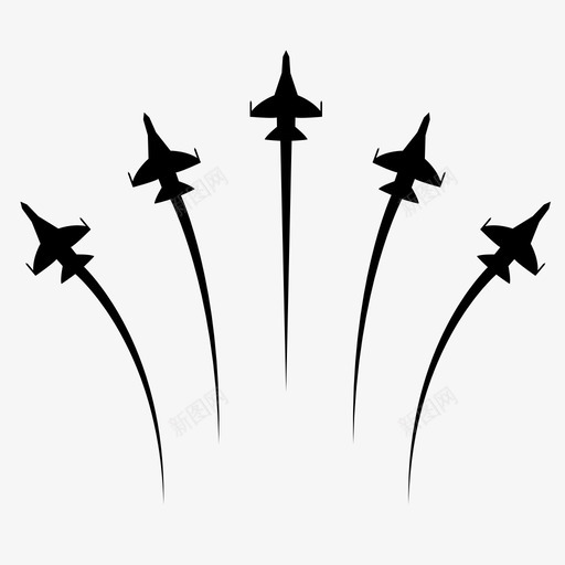 航展天空飞机图标svg_新图网 https://ixintu.com 喷气式飞机表演 天空 航展 航空表演 飞机 飞行