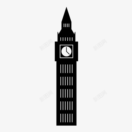 大本钟塔楼纪念碑图标svg_新图网 https://ixintu.com 伦敦 地标 塔楼 大本钟 建筑 欧洲 纪念碑 英国 钟楼