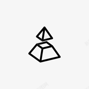 金字塔块简化侧面图标图标