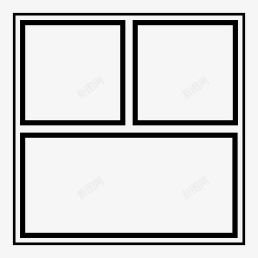 3个平铺笔划框正方形面板图标svg_新图网 https://ixintu.com 3个平铺笔划框 布局网格 布局设计 布局面板 正方形 网格布局 设计布局 面板 面板布局