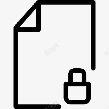 文件锁页面纸张图标图标