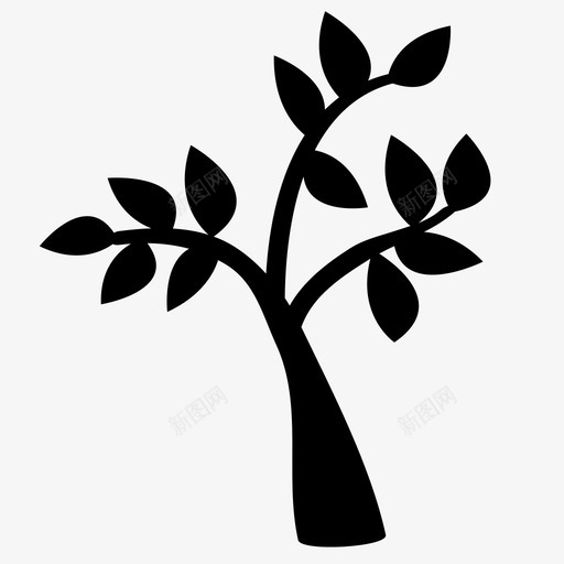 树木种植叶图标svg_新图网 https://ixintu.com 叶 园艺 树木 生态友好型 种植 绿色