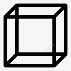 立方体边框立方体简单形状图标高清图片