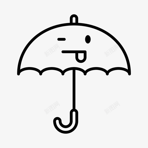 伞雨雨具图标svg_新图网 https://ixintu.com 伞 保护 傻 天气 川维 树荫 潮湿 舌头伸出来 遮阳 雨 雨具