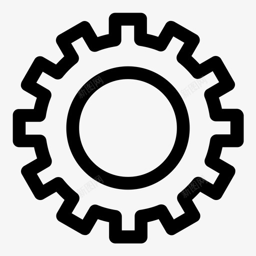 齿轮形状设置图标svg_新图网 https://ixintu.com 卷曲 图形 图标 形状 更改 简单的卷曲图标 线条 设置 配置 齿轮