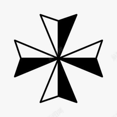 马耳他十字勋章图标图标