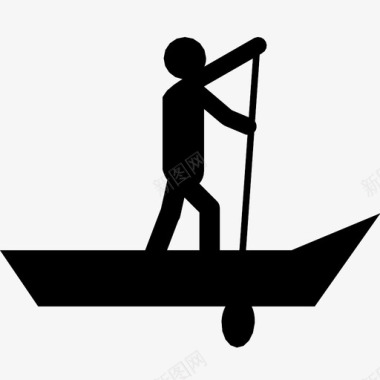划船船夫划桨图标图标