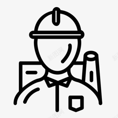 工人建筑工人蓝领工人图标图标