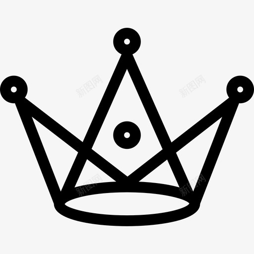 有三角形和圆形图案的皇冠形状皇冠图标svg_新图网 https://ixintu.com 形状 有三角形和圆形图案的皇冠 皇冠