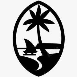 太平洋岛屿关岛关岛国旗关岛海豹图标高清图片