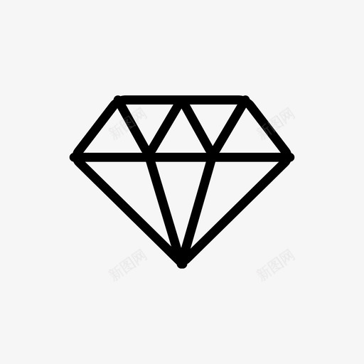 钻石贵重的皇室的图标svg_新图网 https://ixintu.com 100icons100days Beccoashea 优雅的 华丽的 珠宝的 皇室的 财富的 贵重的 钻石