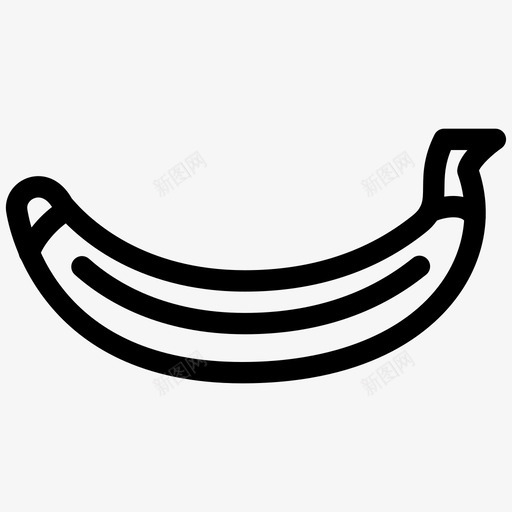 香蕉形状营养图标svg_新图网 https://ixintu.com 健康零食 健康食品 天然 形状 插图 水果 线图标 营养 食品和饮料 香蕉