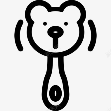 熊拨浪鼓轮廓工具和用具婴儿包1图标图标