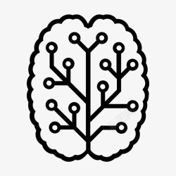 超级计算机人工智能大脑脑力图标高清图片