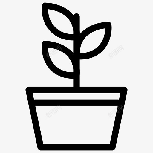 植物叶子线条图标svg_新图网 https://ixintu.com 可持续性 叶子 形状 插图 标志 植物 盆栽 线条图标 自然