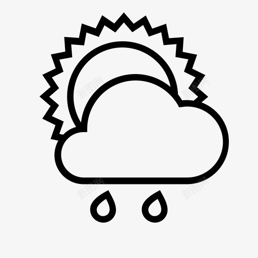 小雨气象雨图标svg_新图网 https://ixintu.com 天气状况 天气预报 太阳 小雨 气象 雨 雨天气