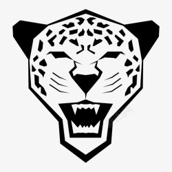 美洲豹豹子几何豹头图标高清图片