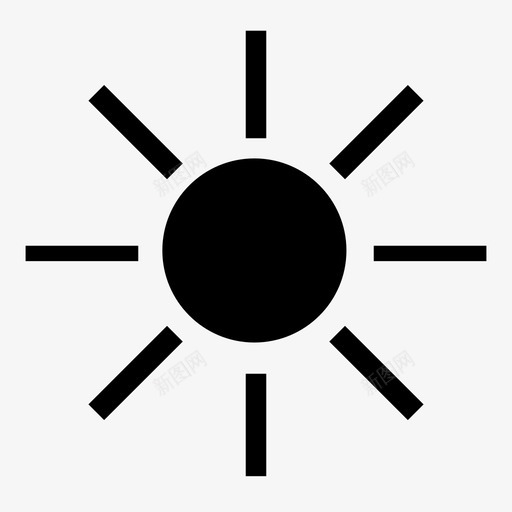 太阳天气晴天图标svg_新图网 https://ixintu.com 光 几何 天气 太阳 形状 晴天 热 阳光 预报