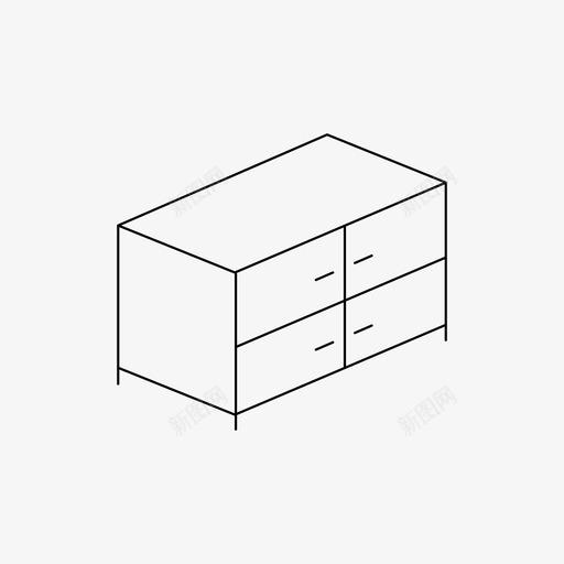 餐具柜办公桌抽屉柜图标svg_新图网 https://ixintu.com 便桶 储藏室 办公桌 室内 家具 抽屉柜 梳妆台 设施 餐具柜