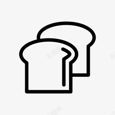 吐司三明治起床和发光图标图标