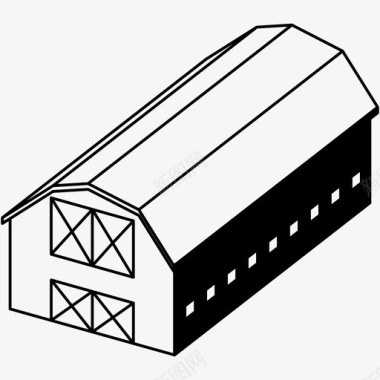 谷仓农作物农场图标图标