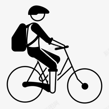 骑自行车享受锻炼图标图标