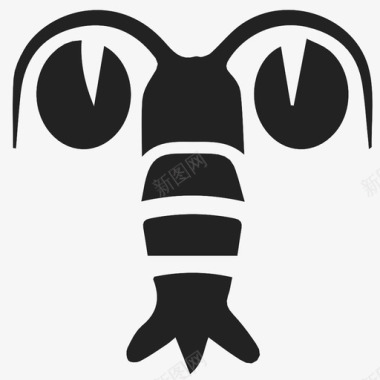 龙虾海鲜海洋生物图标图标