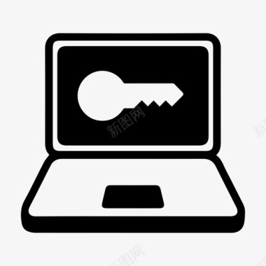 安全笔记本电脑访问钥匙图标图标