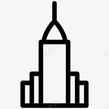 克莱斯勒大厦摩天大楼形状图标图标