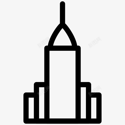 克莱斯勒大厦摩天大楼形状图标svg_新图网 https://ixintu.com 克莱斯勒大厦 地标 建筑 建筑物和地标 形状 摩天大楼 纽约 纽约市 线路图标 设计