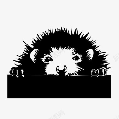 刺猬隐藏动物隐藏刺猬图标图标