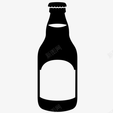 啤酒瓶烈酒品脱图标图标