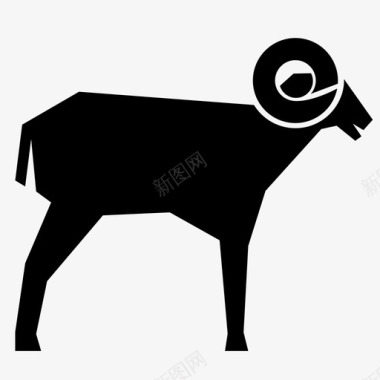 公羊动物大角羊图标图标