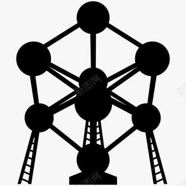 原子能建筑比利时图标图标