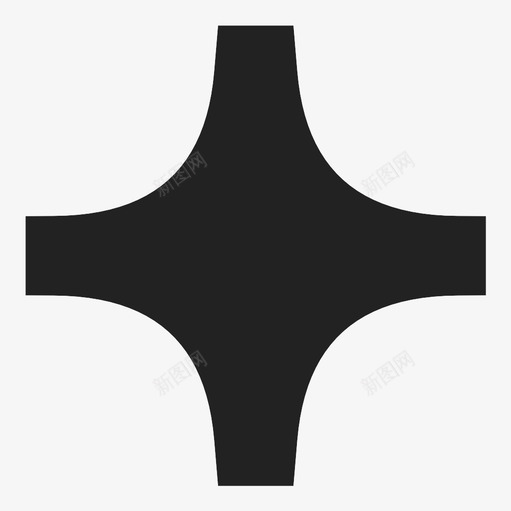 翻边十字架图案对象图标svg_新图网 https://ixintu.com 图案 对象 形状 符号 翻边十字架