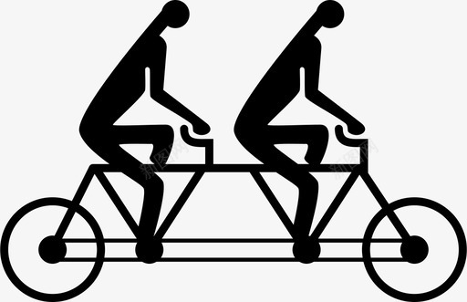 双人自行车休闲巡洋舰图标图标