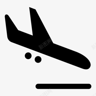 飞机降落轮船旅游图标图标
