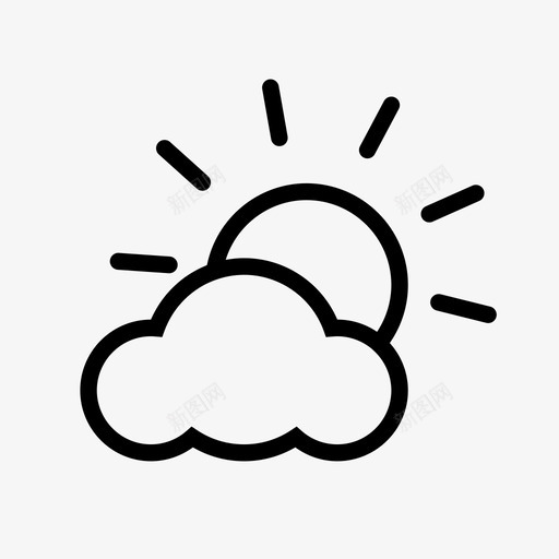 部分多云自然部分云图标svg_新图网 https://ixintu.com 天气 天气01 天气状况 太阳和云 自然 部分云 部分多云 部分太阳 部分阳光 预报天气