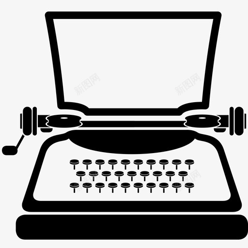 打字机复古打印机图标svg_新图网 https://ixintu.com 书写 复古 打印机 打字机 按键 机器 纸张 老式打印机 设备 键盘