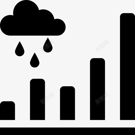 气候变化柱状图云图标svg_新图网 https://ixintu.com 云 全球变暖 城市防灾 天气 柱状图 气候变化 降雨